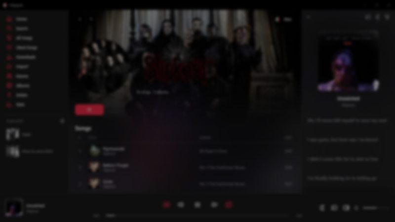 Triptych in the Apple Music look, on the same artist page with red accents