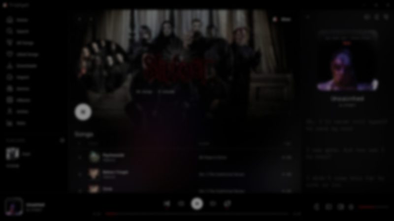 Triptych in the Nothing look, playing Unsainted by Slipknot with synced lyrics